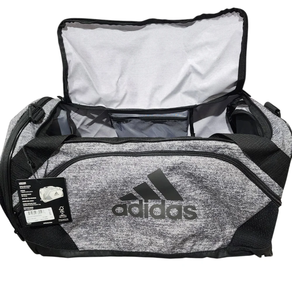 Adidas Black and Gray Men's Duffel Bag